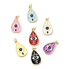 Brass Enamel Evil Eye Pendants KK-I378-16G-B-1