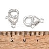 SHEGRACE Brass Micro Pave Clear Cubic Zirconia Lobster Claw Clasps XGRQ58424-754P-3