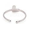 Crystal Rhinestone Heart Open Cuff Ring LS-RJEW-C025-39P-3