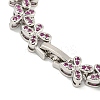 Rack Plating Brass Pave Cubic Zirconia Butterfly Link Bracelets for Women BJEW-B110-05P-02-3