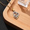304 Stainless Steel Crystal Rhinestone Heart Pendant Cable Chain Necklaces for Women LS-NJEW-Z056-01E-G-2