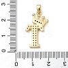 Rack Plating Brass Micro Pave Cubic Zirconia Pendants KK-D535-01T-RS-3