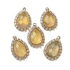 Natural Yellow Fluorite Faceted Teardrop Pendants G-I375-01G-11-1