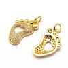 Brass Micro Pave AAA Cubic Zirconia Pendants ZIRC-G100-14-NR-2