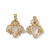 Rack Plating Brass Micro Pave Cubic Zirconia Pendants ZIRC-F130-01G-1