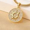 Brass Micro Pave Clear Cubic Zirconia Sun Pendants NJEW-H066-02G-1