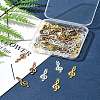 50Pcs 5 Colors Tibetan Style Treble Clef Pendants TIBEP-FS0001-28-7