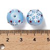 Christmas Theme Baking Paint Glass Beads LAMP-I028-08-5
