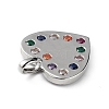Rack Plating Brass Micro Pave Cubic Zirconia Pendants KK-C019-12P-01-2
