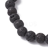 Natural & Synthetic Gemstone Round Beaded Stretch Bracelets for Men Women BJEW-JB12263-03-4