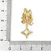 Brass Micro Pave Clear Cubic Zirconia Pendants X-KK-C093-23G-3