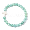 7Pcs 7 Colors Electroplate Glass Stretch Bracelets BJEW-JB12702-3