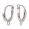 Anti-Tarnish Rhodium Plated 925 Sterling Silver Leverback Earring Findings STER-I017-087P-1