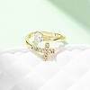 Brass Micro Pave Cubic Zirconia Cuff Rings for Women RJEW-L334-04G-2