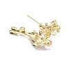 Alloy Reindeer Brooch with Plastic Pearl for Christmas JEWB-A004-03G-3