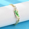 Brass Cuban Link Chain Bracelets BJEW-A035-03G-4