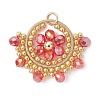 6Pcs Glass Pendans PALLOY-MZ01222-2