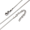 2MM 304 Stainless Steel Flat Snake Chain Necklaces NJEW-T016-20P-4
