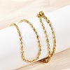 2.5MM 304 Stainless Steel Round Oval Link Chain Necklaces NJEW-M110-01G-4