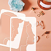 2Pcs 2 Styles PET Hollow Out Drawing Painting Stencils DIY-WH0394-0175-3