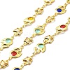 Handmade Brass Glass Link Chain CHC-I045-24G-1