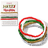 5Pcs Christmas Theme Glass Seed Beads Stretch Bracelet Sets QO0041-6-1