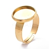Ion Plating(IP) Adjustable 304 Stainless Steel Finger Rings Components STAS-P291-01C-G-1