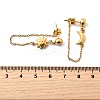 Moon & Sun 304 Stainless Steel Micro Pave Clear Cubic Zirconia Tassel Stud Earrings EJEW-B140-04G-5