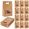 Kraft Paper Gift Bags with Visible Window and Die Cut Hole Handles ABAG-WH0032-124-1