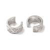 Ring with Leaf Brass Micro Pave Cubic Zirconia Cuff Earrings for Women EJEW-P281-07P-2