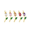 Rack Plating Brass Micro Pave Cubic Zirconia Pendants KK-R166-09G-06-1