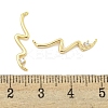 Brass Pave Clear Cubic Zirconia Wave Shaped Connector Charms KK-S386-28G-3