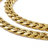 PVD Vacuum Plating 201 Stainless Steel Cuban Link Chain Necklace with 304 Stainless Steel Clasps for Men Women NJEW-M194-01C-G-2