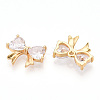 Brass Pave Clear Cubic Zirconia Charms KK-N254-166G-2