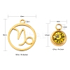 24Pcs 12 Colors 303 Stainless Steel Rhinestone Charms STAS-LS0001-30-3