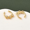 Brass Pave Clear Cubic Zirconia Circular/Horseshoe Barbell Nose Rings EJEW-D337-18D-G-3