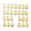 26Pcs Brass Micro Pave Cubic Zirconia Charms KK-R218-03G-1