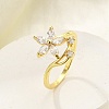 Rack Plating Brass Micro Pave Cubic Zirconia Finger Rings for Women RJEW-M027-01G-01-2