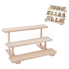 3-Tier Wood Jewelry Display Card Display Riser Stands ODIS-WH0086-104A-1