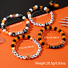 4Pcs Spooky Halloween Acrylic & Glass Beaded Stretch Bracelets EK3057-1-2
