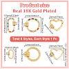 6Pcs 6 Styles Brass Micro Pave Cubic Zirconia Screw Carabiner Lock Charms KK-GA0002-02-2