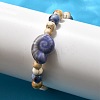 Handmade Porcelain Beads & Synthetic Howlite Beads Stretch Bracelets for Women BJEW-D307-01C-1