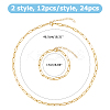 316L Surgical Stainless Steel Flat Paperclip Chains Bracelets & Necklaces Sets SJEW-HS00002-2