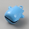 Lucky Cat Shapes Baking Paint Brass Pendants KK-WH0081-69C-2