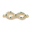 Rack Plating Brass Micro Pave Cubic Zirconia with Enamel Links KK-P267-15G-1