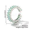 Brass Glass Cuff Rings ZQ1341-6-1