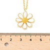Brass White Enamel Flower Pendant Necklaces for Women NJEW-S449-07G-5