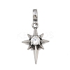 Star 316 Surgical Stainless Steel Cubic Zirconia Pendant Decoration STAS-Z165-16AS-A03-1