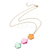 Natural Shell Flower Pendant Necklace with 304 Stainless Steel Chains for Women NJEW-C016-16G-2