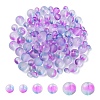 150Pcs 3 Styles Frosted Spray Painted Glass Beads Strands GLAA-YW0004-34B-1